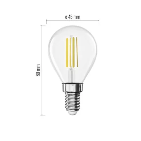 LED izzó Filament Mini Globe / E14 / 5,9 W (60 W) / 806 lm / Természetes fehér                        ZF1D43