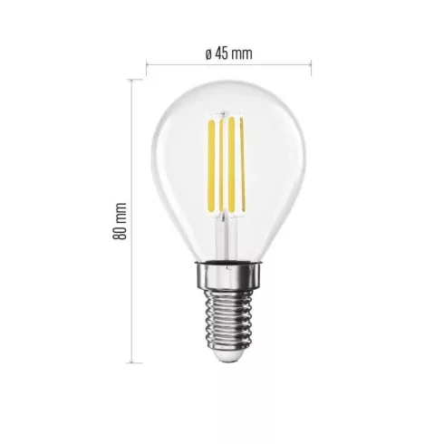 LED filament mini gömb E14 7W(75W) 1055lm NW                                                          ZF1D53