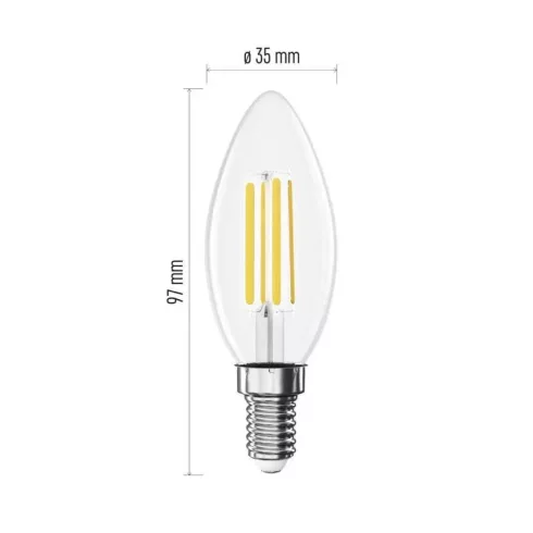 LED filament gyertya E14 7W(75W) 1055lm WW                                                            ZF3D52