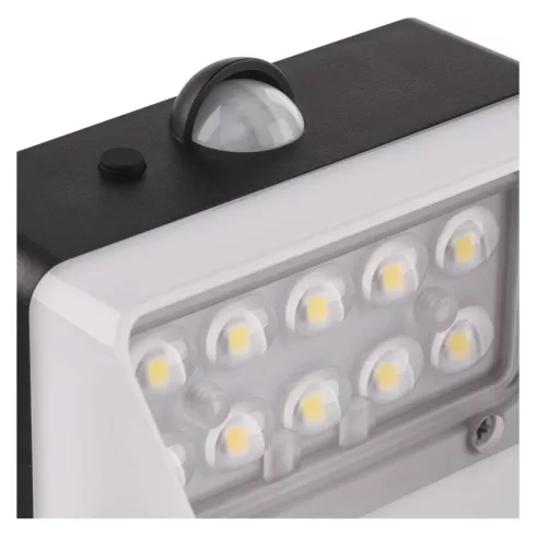 LED napelemes, mozgásérzékelős lámpa, 220 lm, 4000 K (NW), IP65, fekete, LUNIS PIR                    ZG151S