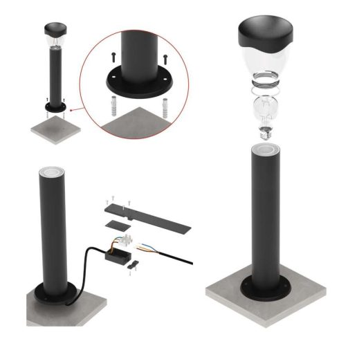 ARTEO fali lámpa, E27 (max. 15 W), IP44, antracit                                                     ZGA010P