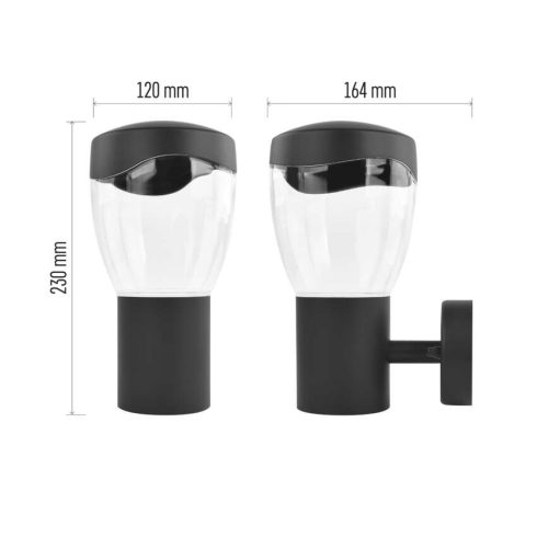 ARTEO fali lámpa, E27 (max. 15 W), IP44, antracit                                                     ZGA010P