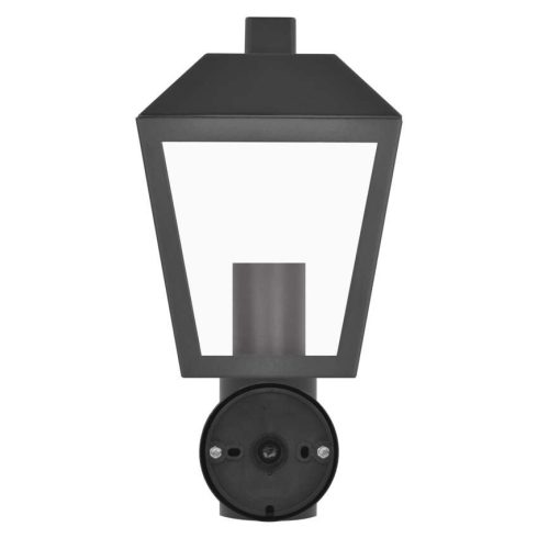 ADENIA fali lámpa, E27 (max. 15 W), PIR, alkonykapcsolóval, IP44, fekete                              ZGB040P