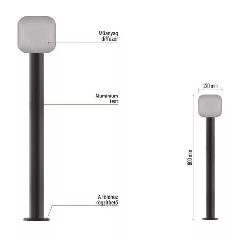 NIKA oszloplámpa, LED, 12,5 W, 900 lm, 3000 K, IP44, antracit                                         ZGE0C4L