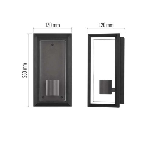 MALVA fali lámpa, E27, IP44, fekete                                                                   ZGH010P