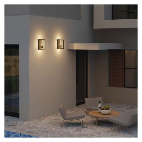 MALVA fali lámpa, E27, IP44, fekete                                                                   ZGH010P