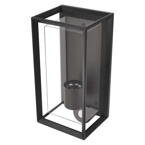 MALVA fali lámpa, E27, PIR, alkonykapcsolóval, IP44, fekete                                           ZGH040P