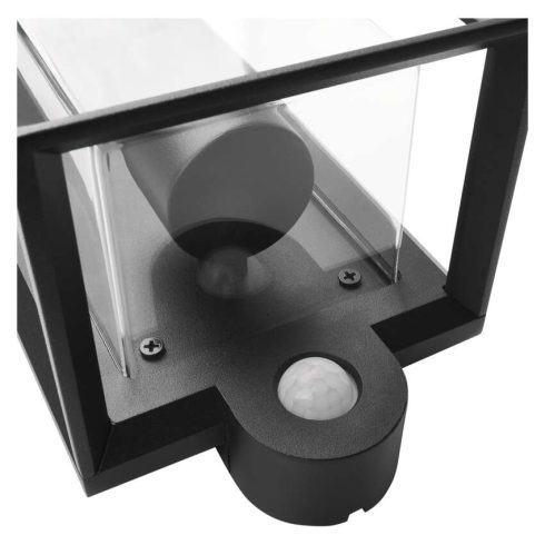 MALVA fali lámpa, E27, PIR, alkonykapcsolóval, IP44, fekete                                           ZGH040P