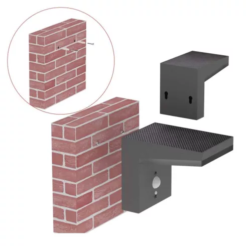 VEREA szolár fali lámpa, LED, PIR, alkonykapcsolóval, IP44, fekete                                    ZGK044S