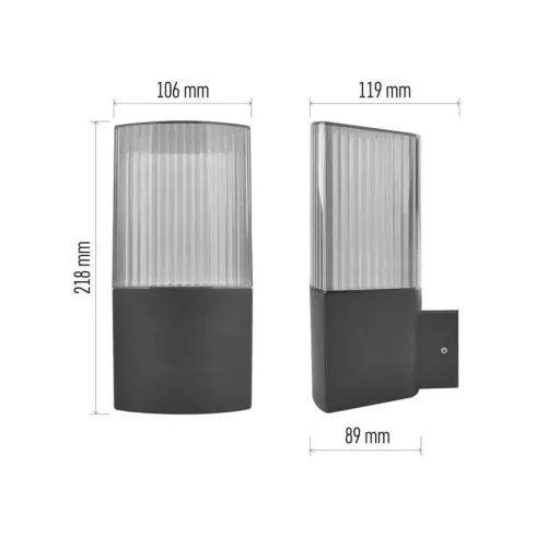 LANA fali lámpa, E27 (max. 25 W), IP54, antracit                                                      ZGL010P
