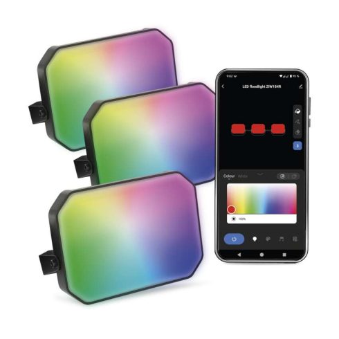 GOSMART kültéri reflektor induló szett (3 db), 14 W, 3000-6500K, 990lm, IP65, fekete, F               ZIW184R