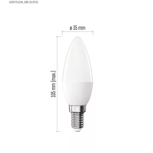 LED izzó gyertya E14 5,5W(40W) 470lm NW                                                               ZL3F23