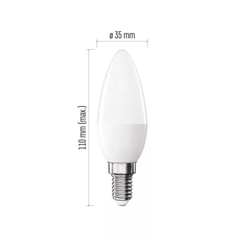 LED izzó gyertya E14 8,8W(60W) 806lm NW, F                                                            ZL3F48