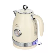   Zilan retró vízforraló, 2200W, 1,7L, hőmérsékletkijelző, 360°-ban forgatható állvány, fehér, HSO      ZLN1184