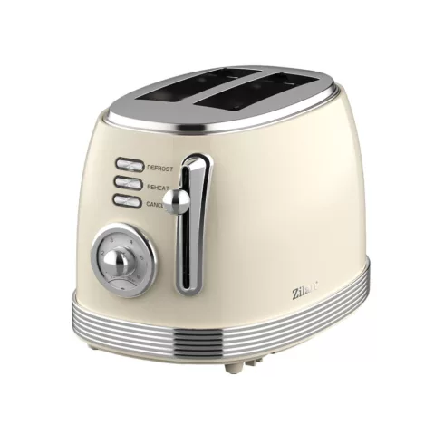 Zilan retró kenyérpirító, 2 szeletes, 850 W, 6 fokozat, STOP funkció, morzsatálca, bézs, HSO          ZLN1191
