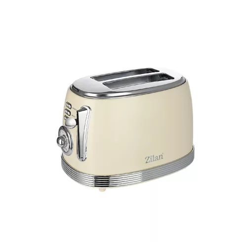 Zilan retró kenyérpirító, 2 szeletes, 850 W, 6 fokozat, STOP funkció, morzsatálca, bézs, HSO          ZLN1191