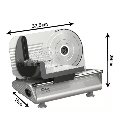 Zilan szeletelőgép, 150W, 190mm forgókés, állítható szeletelési vastagság (0-15mm), biztonságos, HSO  ZLN3376