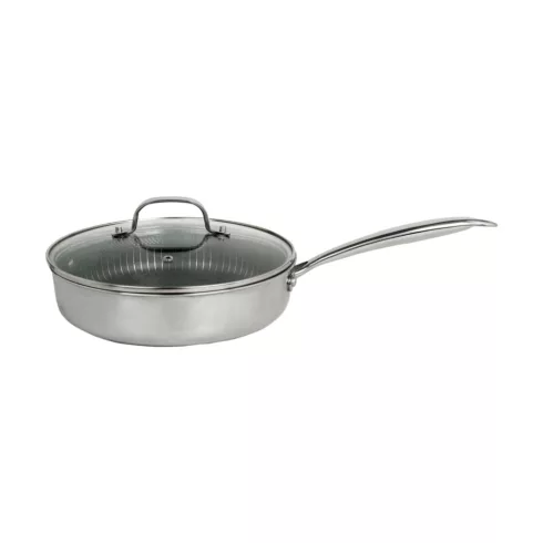 Zilan Hexachef serpenyő fedővel, 26cm átm., 3,2L, 3 rétegű, hatszögletű hibrid tapadásm. belső, HSO   ZLN9679