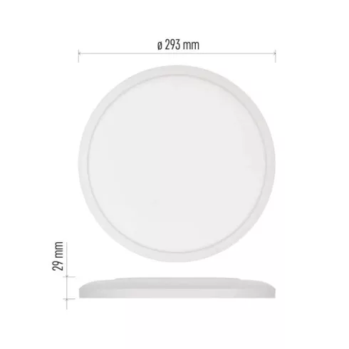 LED felületi lámpatest FLORI, 18W, 1800lm, NW, IP20, kör, fehér keret                                 ZM1400
