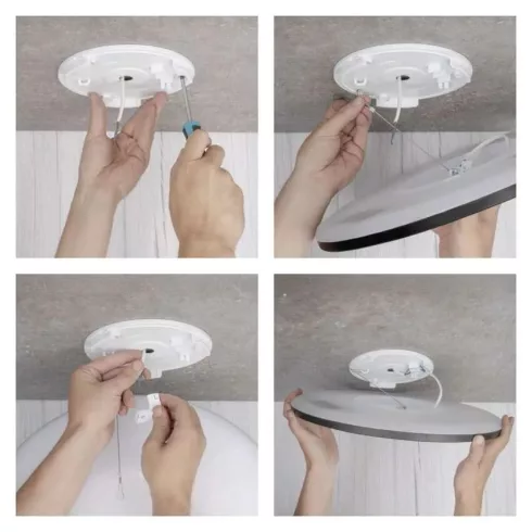 LED felületi lámpatest FLORI, 22W, 2200lm, NW, IP20, kör, fekete keret                                ZM1405