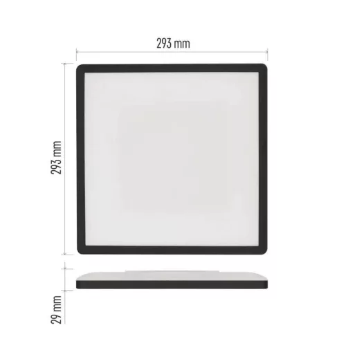 LED felületi lámpatest FLORI, 18W, 1800lm, NW, IP20, négyzet, fekete keret                            ZM1406