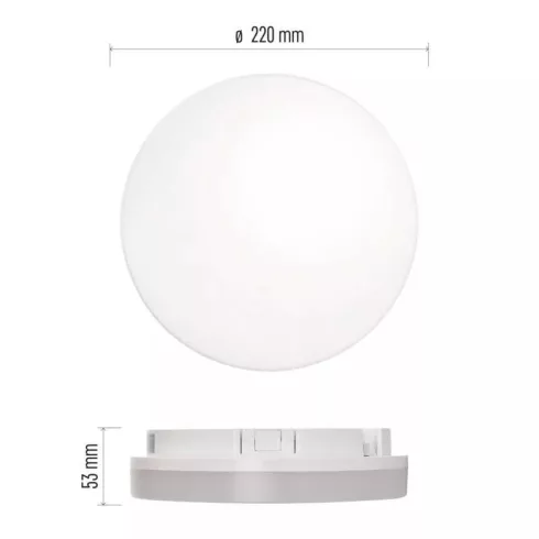LED mennyezeti lámpa Tori 15W 1500lm IP54 NW MW mozgásérzékelővel                                     ZM4328