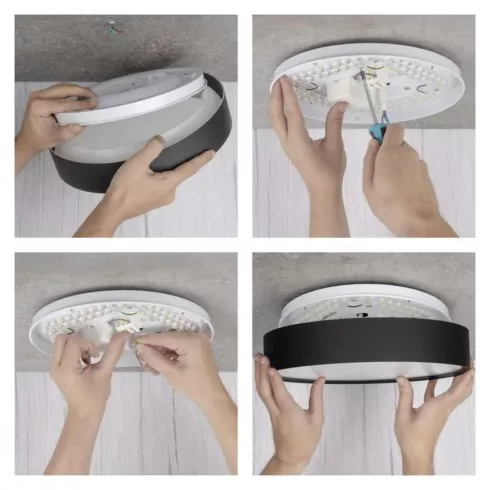 LED lámpatest RORI 17W 1100lm IP20 CCT, kerek, fekete                                                 ZM4401