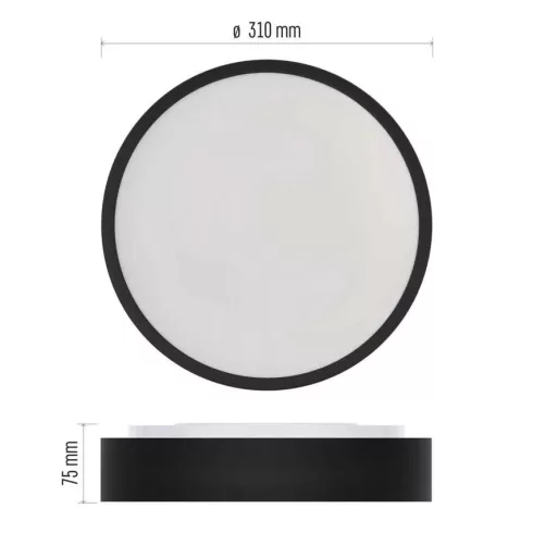 LED lámpatest RORI 17W 1100lm IP20 CCT, kerek, fekete                                                 ZM4401