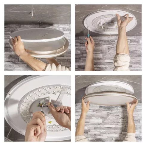 LED mennyezeti lámpa, 30W, 180-1800lm, 2700-6500K, CCT, dimmelhető, 115°, kör, fehér, IP20, SABI      ZM5111
