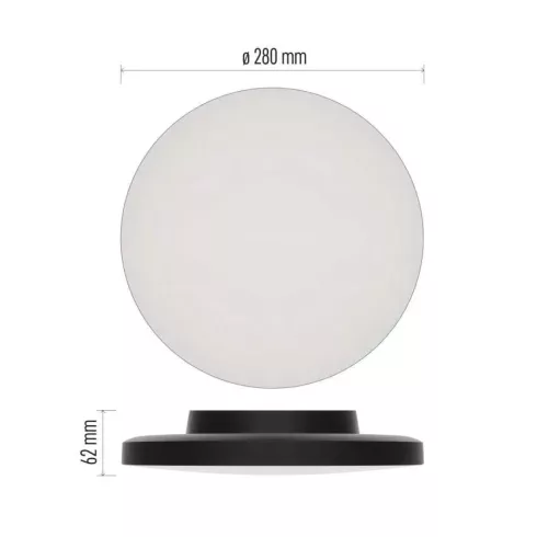 LED lámpatest DIONI, 15W 1725lm, CCT, IP55, kerek, fekete keret                                       ZM7153