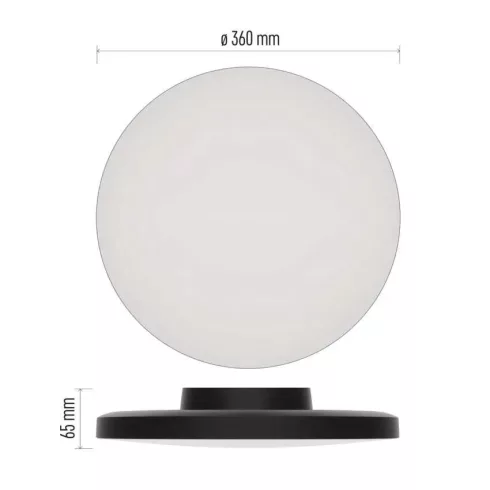 LED lámpatest DIONI, 18W 2160lm, CCT, IP55, kerek, fekete keret                                       ZM7154