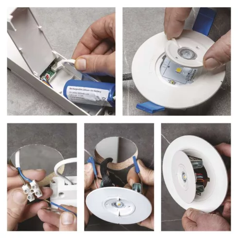 LED vészvilágító lámpatest ORSU, süllyesztett, 2W, 3 óra, 300 lm, 6500 K, 3300 mAh, IP20              ZN1340