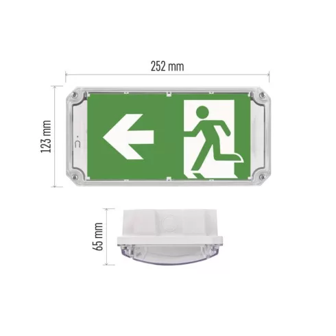 LED vészvilágító lámpatest NESSI, 3W, 3 óra, 150 lm, 6500 K, 1500 mAh, IP66                           ZN2120