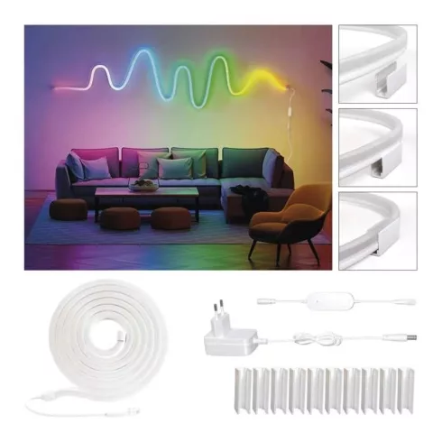 GoSmart Rugalmas LED szalag NEON fehér, 5 m, 33 W, RGBIC dimmelhető, WiFi, hangalapú vezérlés, IP20   ZPW513I