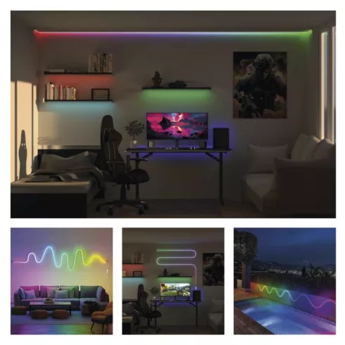 GoSmart Rugalmas LED szalag NEON fehér, 5 m, 33 W, RGBIC dimmelhető, WiFi, hangalapú vezérlés, IP20   ZPW513I
