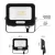 LED reflektor, 10W, 1000lm, 4000K, NW, 120°, fekete, IP65, F, GLARO                                   ZS2214B