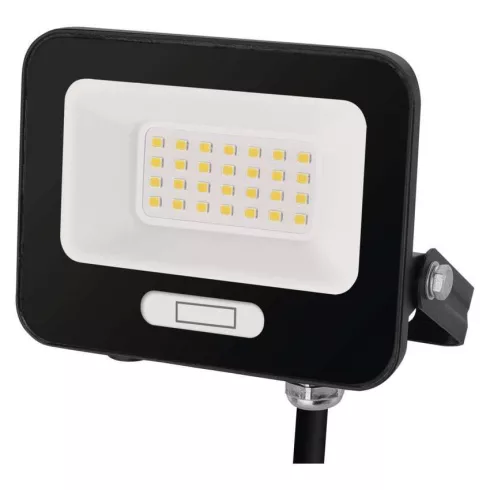 LED reflektor, 20W, 2000lm, 4000K, NW, 120°, fekete, IP65, F, GLARO                                   ZS2224B