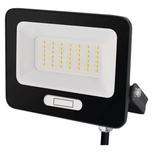 LED reflektor, 30W, 3000lm, 4000K, NW, 120°, fekete, IP65, F, GLARO                                   ZS2234B