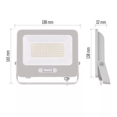 LED reflektor, 50W, 5000lm, 4000K, NW, 120°, fekete, IP65, F, GLARO                                   ZS2244B