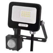   LED reflektor, mozgásérzékelővel, 10W, 1000lm, 4000K, NW, PIR, táv 8m, 120°, fekete, IP54, F, GLARO   ZS2314B