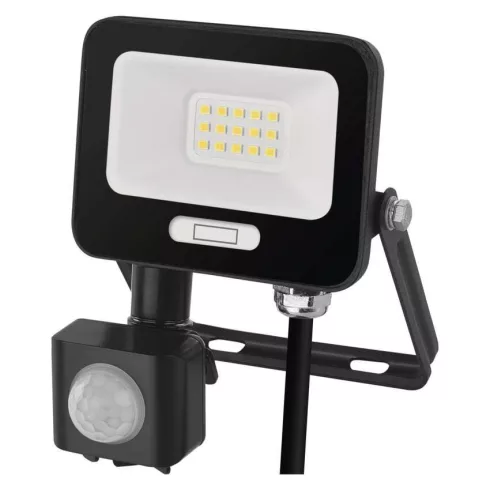 LED reflektor, mozgásérzékelővel, 10W, 1000lm, 4000K, NW, PIR, táv 8m, 120°, fekete, IP54, F, GLARO   ZS2314B