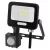 LED reflektor, mozgásérzékelővel, 10W, 1000lm, 4000K, NW, PIR, táv 8m, 120°, fekete, IP54, F, GLARO   ZS2314B