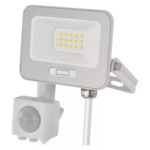 LED reflektor, mozgásérzékelővel, 10W, 1000lm, 4000K, NW, PIR, táv 8m, 120°, fehér, IP54, F, GLARO    ZS2314W