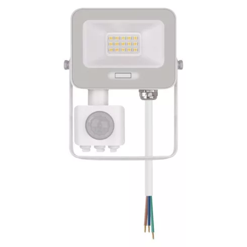 LED reflektor, mozgásérzékelővel, 10W, 1000lm, 4000K, NW, PIR, táv 8m, 120°, fehér, IP54, F, GLARO    ZS2314W