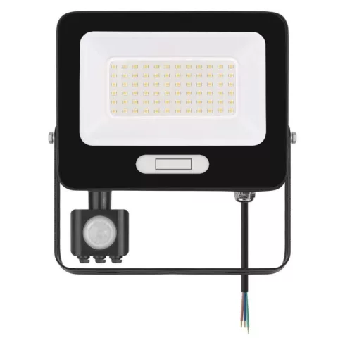 LED reflektor, mozgásérzékelővel, 50W, 5000lm, 4000K, NW, PIR, táv 8m, 120°, fekete, IP54, F, GLARO   ZS2344B