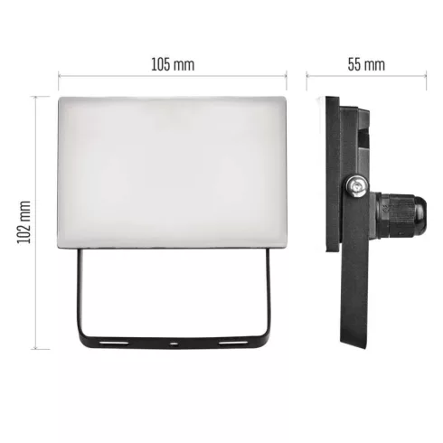 LED-es reflektor TAMBO, 10 W, 1000 lm, 4000 K, IP65, fekete                                           ZS2512