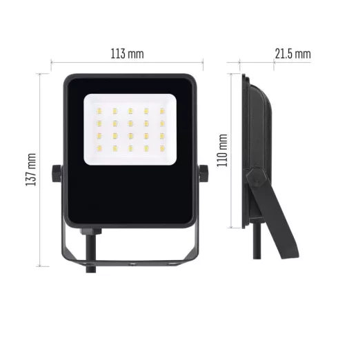 LED reflektor, 10W, 1500lm, 4000K, IP65, D, fekete, VISIO                                             ZS2513
