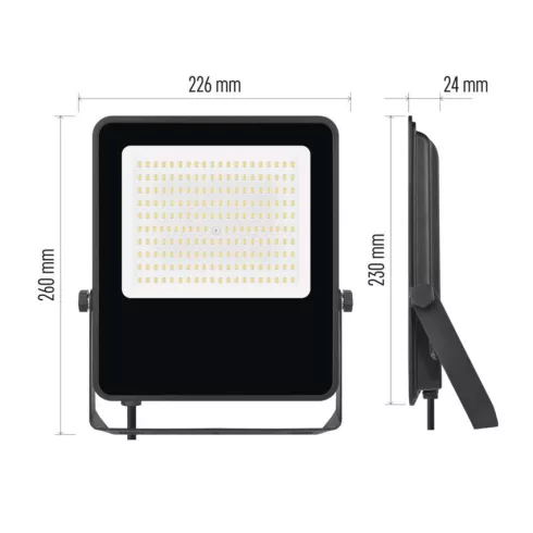 LED reflektor, 100W, 15000lm, 4000K, IP65, D, fekete, VISIO                                           ZS2553