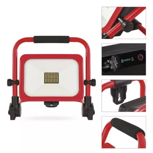 Profi LED reflektor ACCO, 50W, 4950lm, 6500K (hideg fehér), 120°, Li-Ion 15000 mAh, IP54              ZS2833