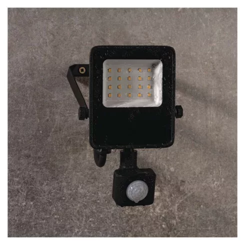 LED reflektor, PIR mozgásérzékelővel, 10W, 1500lm, 4000K, IP54, D, fekete, VISIO                      ZS2913